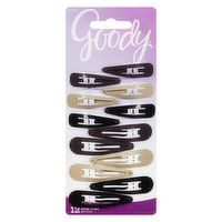 Goody - Jalen Snap Clips - Black and Gold, 12 Each