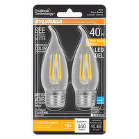 Sylvania - LED 40W B10 Clear Bulbs, 2 Each