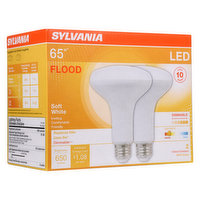 Sylvania - LED 65W Flood BR30 Soft White Dimmable, 2 Each