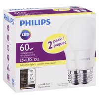 Philips - 60W LED Light Bulbs - Soft White, 2 Each