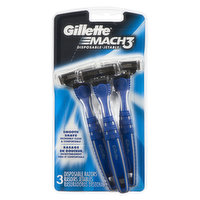 Gillette - Mach3 Razors Disposables, 3 Each