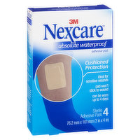 Nexcare - Absolute Waterproof Adhesive Pad, 4 Each