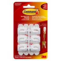 Command - White Mini Hooks, 6 Each