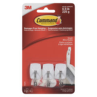 Command - White Small Wire Hooks, 3 Each