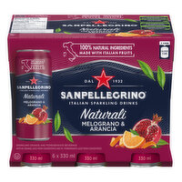 San Pellegrino - Italian Sparkling Drinks, Naturali Melograno & Arancia, 6 Each