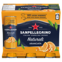 San Pellegrino - Italian Sparkling Drinks, Naturali Aranciata, 6 Each