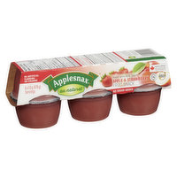 Applesnax - Apple-Strawberry Sauce Cups No Sugar, 6 Each