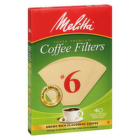 Melitta - Coffee Filters Natural Brown #6, 40 Each