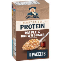 Quaker - Quaker High Protein Maple & Brown Sugar Flavour Instant Oatmeal, 228 g, 228 Gram