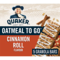Quaker - Oatmeal To Go Bars - Cinnamon Roll, 5 Each