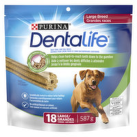 Purina DentaLife - Dental Dog Treats, Daily Oral Care for Large Breed Dogs, 18 Each