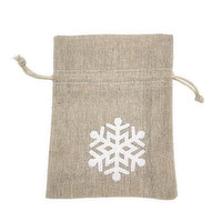 Gift Bag - White Snowflake, 5in, 1 Each