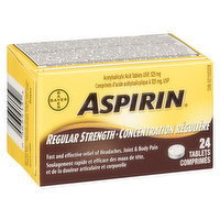 Bayer - Aspirin Regular Strength 325mg, 24 Each