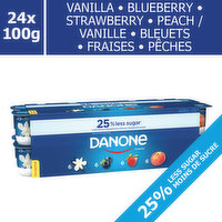 Danone - Creamy Yogurt 1.5% M.F.- Vnilla/Blubry/Strwbry/Pch, 24 Each