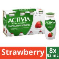 Activia - Shot Probiotic Drinkable Yogurt, Strawberry, 8 Each