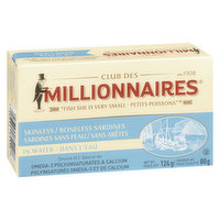 Club Des Millionnaires - Sardines in Water, 124 Gram