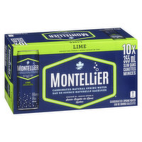 Montellier - Carbonated Spring Water - Lime, 10 Each