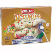 Cheemo - Perogies Three Cheese White  Cheddar, Mozza, Swiss, 907 Gram