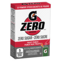Gatorade - Zero Fruit Punch - Powder Sticks, 10 Each