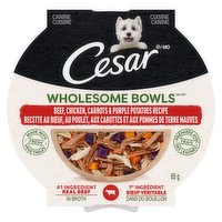 cesar - Wholesome Bowls, Beef, Chicken, Carrots & Purple potatoes, 85 Gram