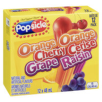 Popsicle - Orange Cherry & Grape Ice Pops, 12 Each