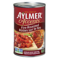 Aylmer - Accents Unpeeled Fire Roasted Diced Tomatoes, 398 Millilitre