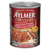 Aylmer - Accents Canned Petite Cut Stewed Tomatoes with Spicy Red Pepper, 540 Millilitre