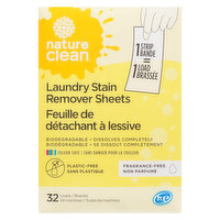 Nature Clean - Laundry Sheets Stain Remover, 32 Each