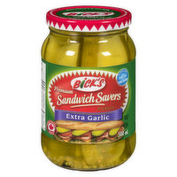 Bick's - Sandwich Savers Pickles - Extra Garlic, 500 Millilitre
