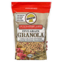 ROGERS - Five Grain Almond Granola Low Fat Raspberry, 650 Gram