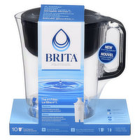 Brita - Pitcher w/ Standard Filter, Black Huron 10 Cup, 1 Each