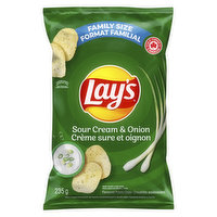 Lays - Potato Chips, Sour Cream & Onion - Family Size, 235 Gram