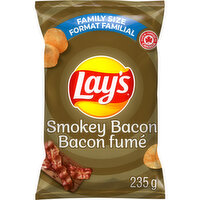 Lays - Potato Chips, Smokey Bacon - Family Size, 235 Gram