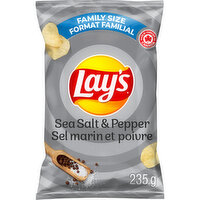 Lays - Potato Chips, Sea Salt & Pepper - Family Size, 235 Gram