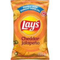 Lays - Potato Chips, Cheddar Jalapeno - Family Size, 235 Gram