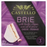 Castello Castello - Brie Cheese - Garlic & Pepper, 125 Gram