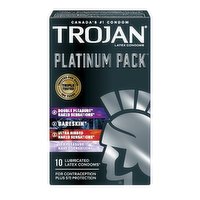 Trojan - Platinum Pack Lubricated Latex Condoms, 10 Each