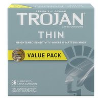 Trojan - Condoms - Thin, 36 Each