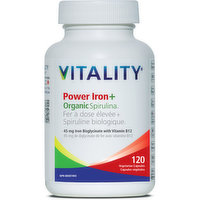 Vitality - Power Iron + Organic Spirulina, 120 Each