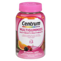 Centrum - MultiGummies Multi + Beauty- Cherry Berry & Orange, 90 Each