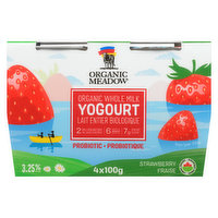 Organic Meadow - Yogurt Strawberry, 4 Each