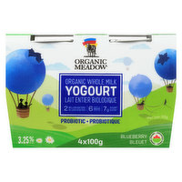 Organic Meadow - Yogurt Blueberry, 4 Each