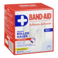 Band-Aid - Rolled Gauze Medium, 5 Each