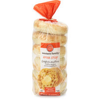 western Family - English Muffins - Extra Crispy, 6 Each