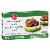 western Family - Whole Smoked Oysters in Oil, 85 Gram