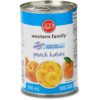 Western Family - Peach Halves in Grape Juice, 398 Millilitre