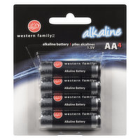 Western Family Western Family - Alkaline Batteries - AA, 4 Each