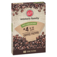 Western Family - 100% Unbleached Coffee Filters #4, 40 Each