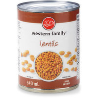 Western Family - Lentil Beans, 540 Millilitre