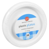 Western Family - Plastic Plates Coloured 7in, 20 Each
